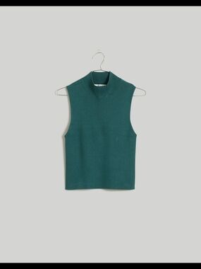 Madewell • The Signature Knit Mockneck Sweater Tank • Spruce • S